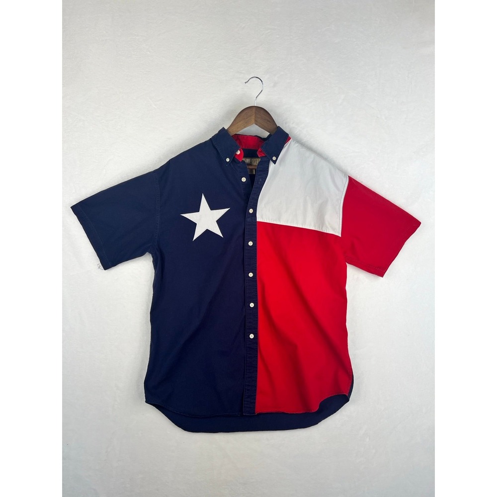 SUN RIVER TEXAS STAR MEN'S COWBOY WESTERN SHORT SLEEVE SHIRT SIZE MEDIUM